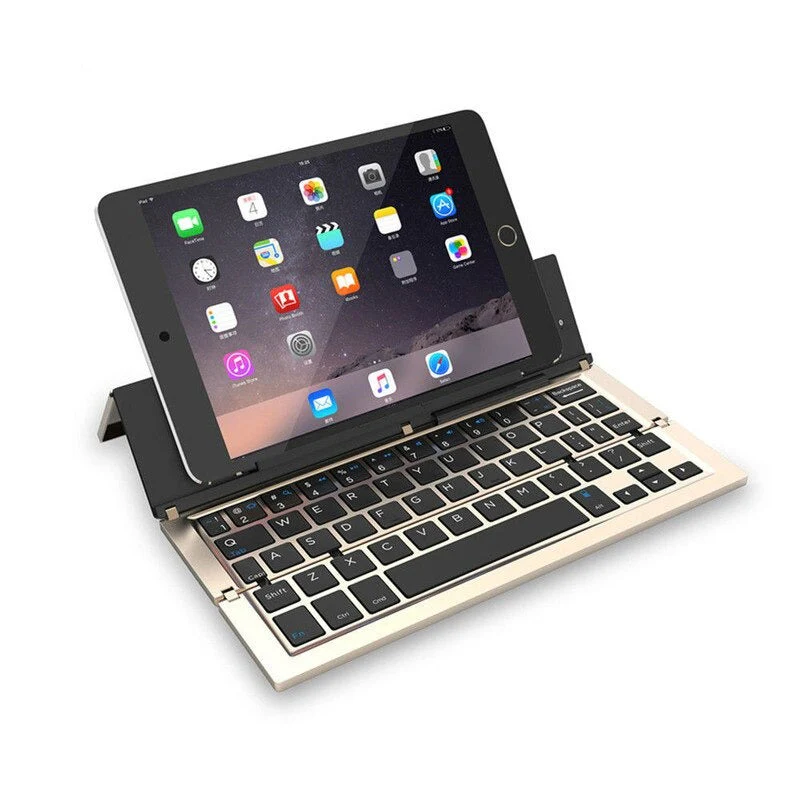 Portable Wireless Foldable Tablet Holder Keyboard - Image 2