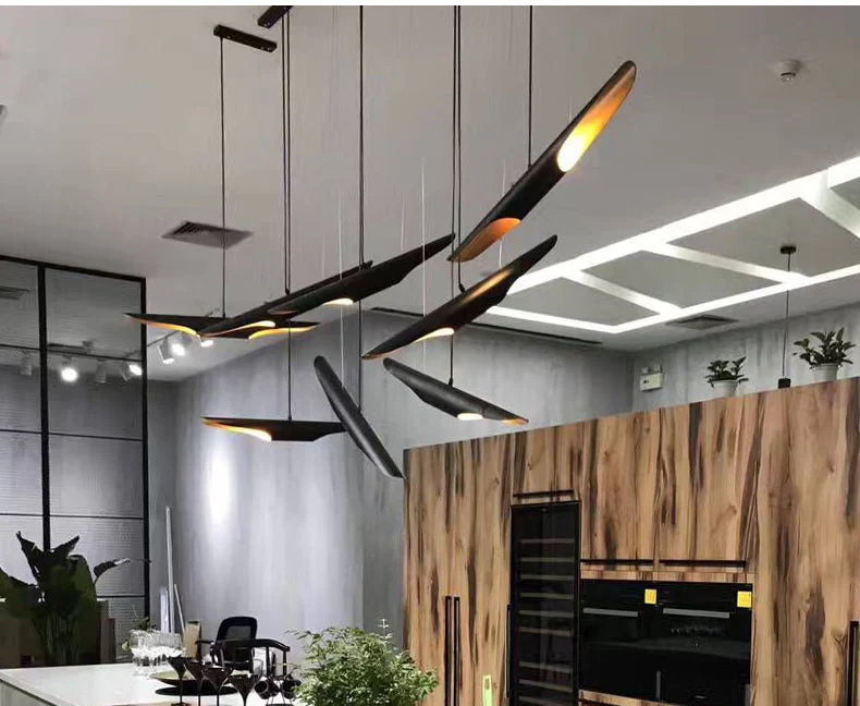 Post Modern Creative Bamboo Shell Futuristic Pendant Light - Image 4