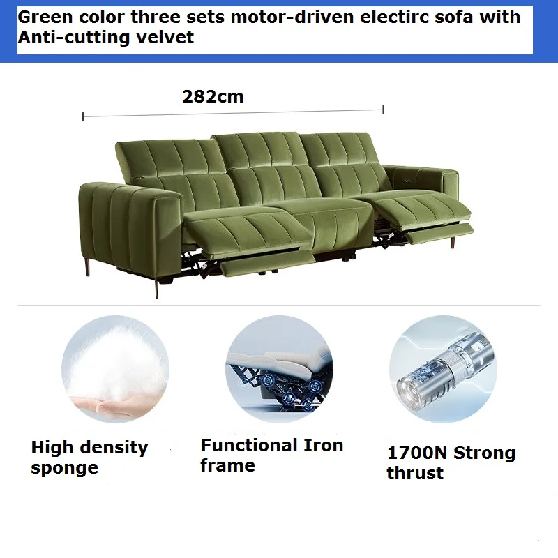 Premium Italian Comfort Velvet Nordic Living Room Soft Electric Sofa - Image 3