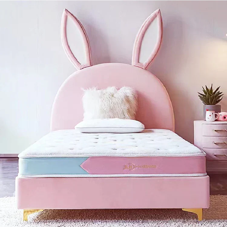 Rabbit Ears Pink Cute Kids Bed - Image 6