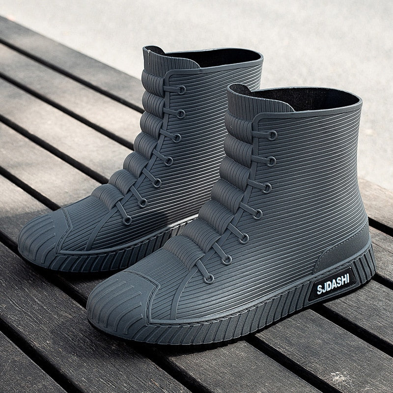 Rain Rider Slip-On Rubber Stylish Waterproof Boots - Image 3