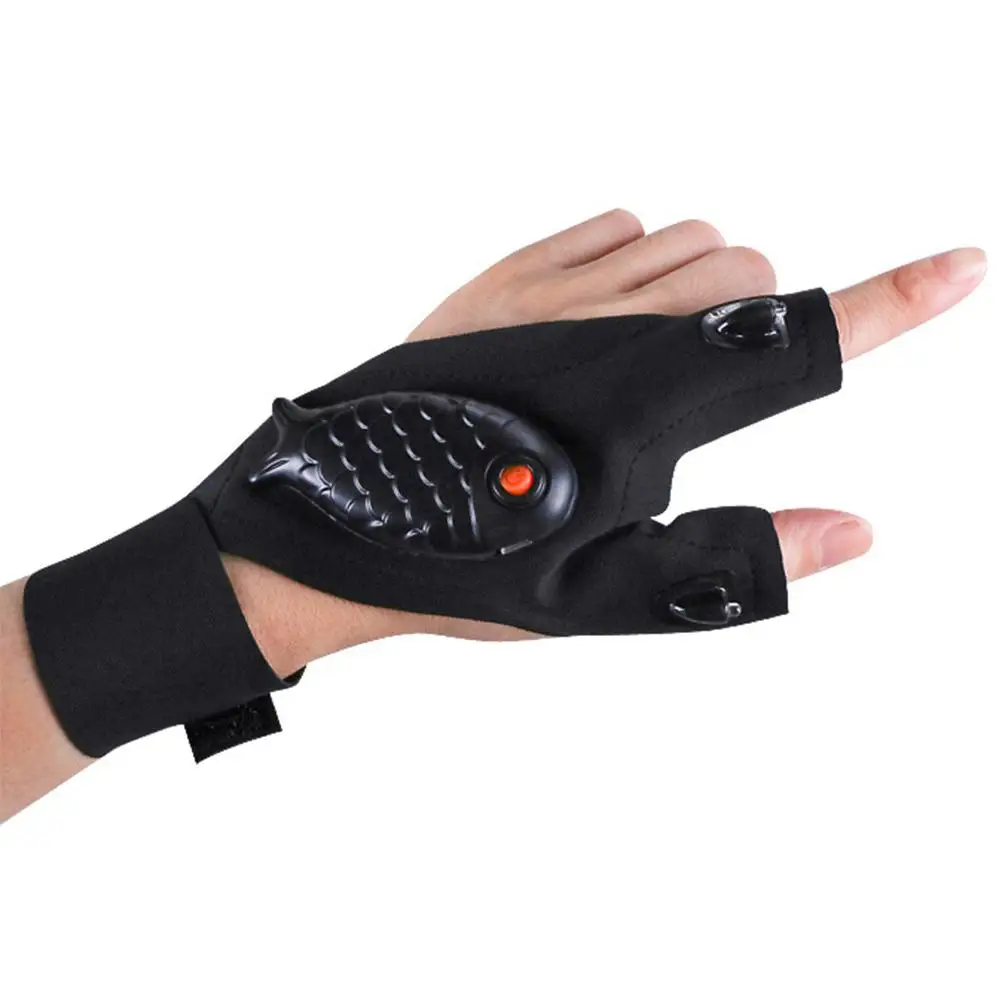 Rechargeable Fingerless Repair Fishing LED Gloves - Image 2