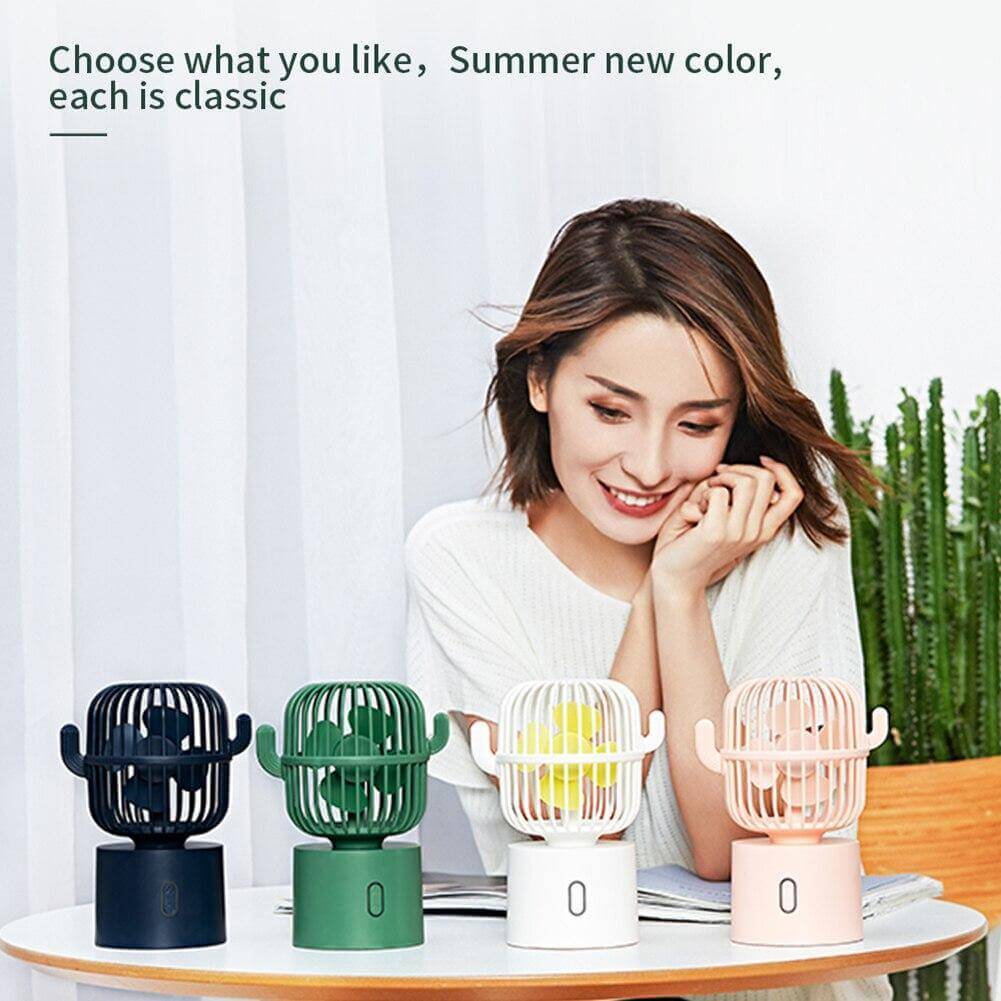 Rechargeable USB Portable Mini Cactus Fan - Image 3