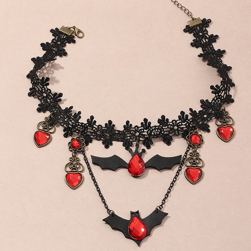 Red Bat Halloween Necklace - Image 8