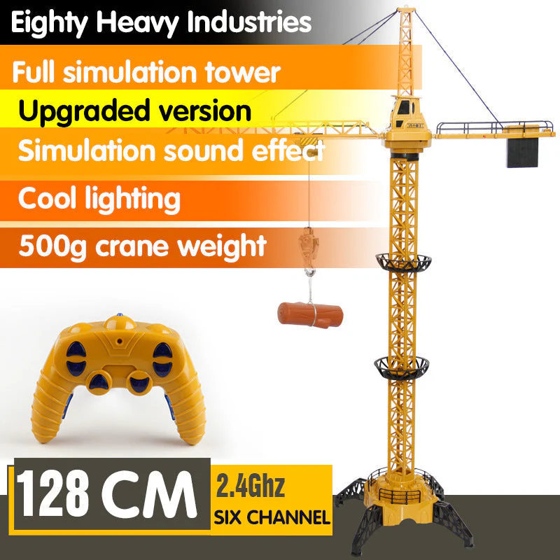 Remote Control Rotating Kids Toy Construction Crane - Image 3