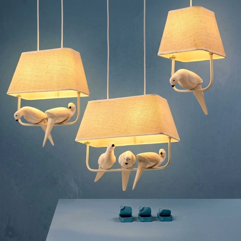 Resin Birds Pendant Retro Lights - Image 2