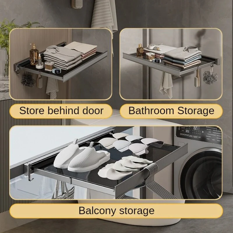 Retractable Laundry Organizer Net Rack - Image 4