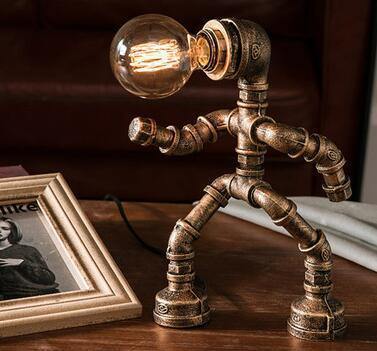 Robot Human Figures Iron Pipe Table Lamps - Image 11