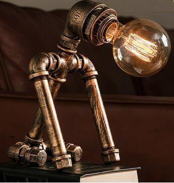 Robot Human Figures Iron Pipe Table Lamps - Image 12