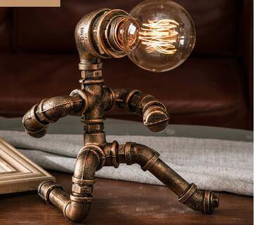 Robot Human Figures Iron Pipe Table Lamps - Image 6