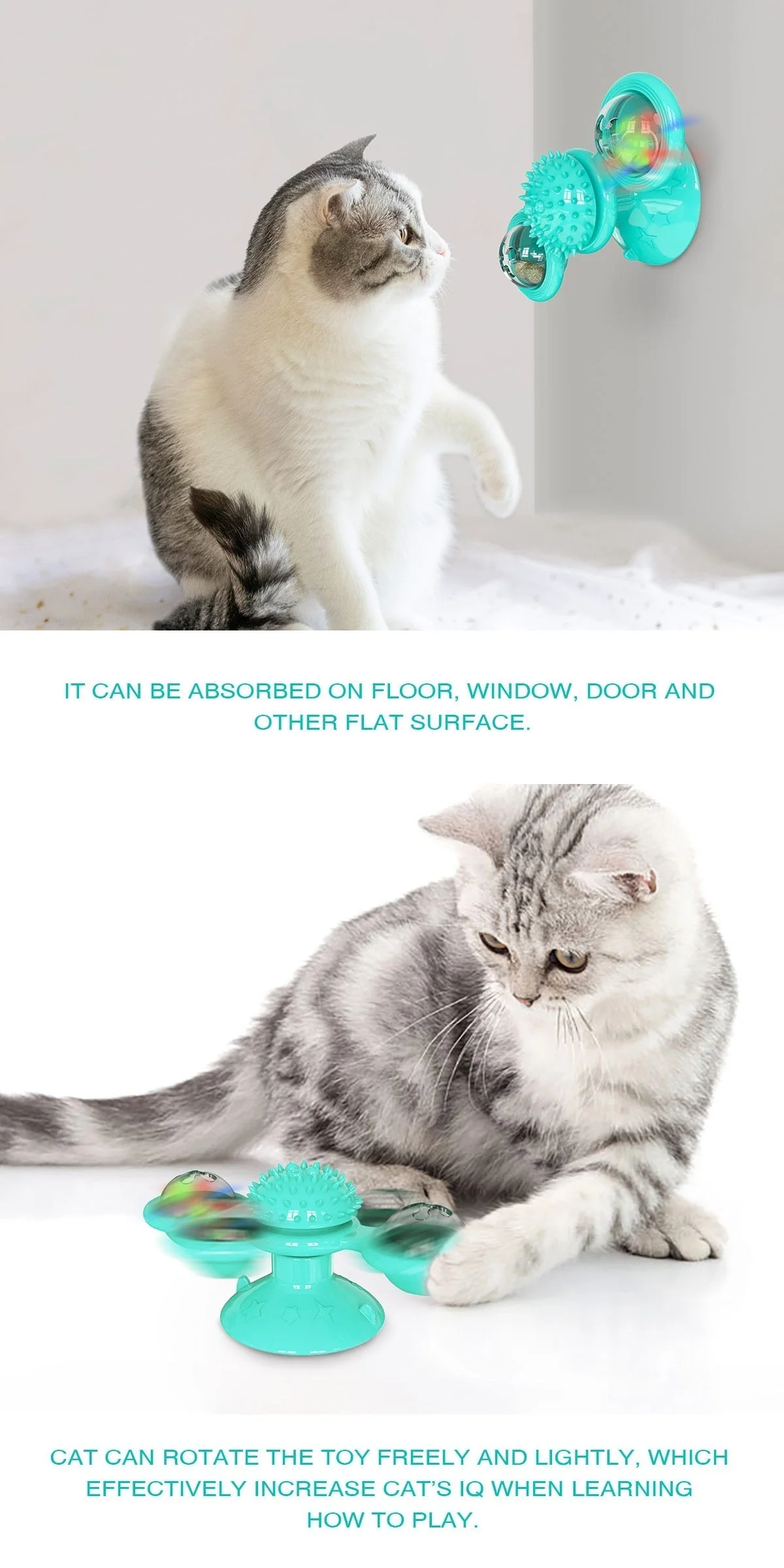 Rotatable Cat Massage Interactive Windmill Toy - Image 7