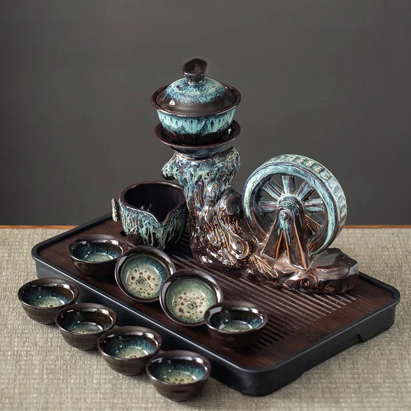 Rotating Handcrafted Tea Ceremony Set - Image 4