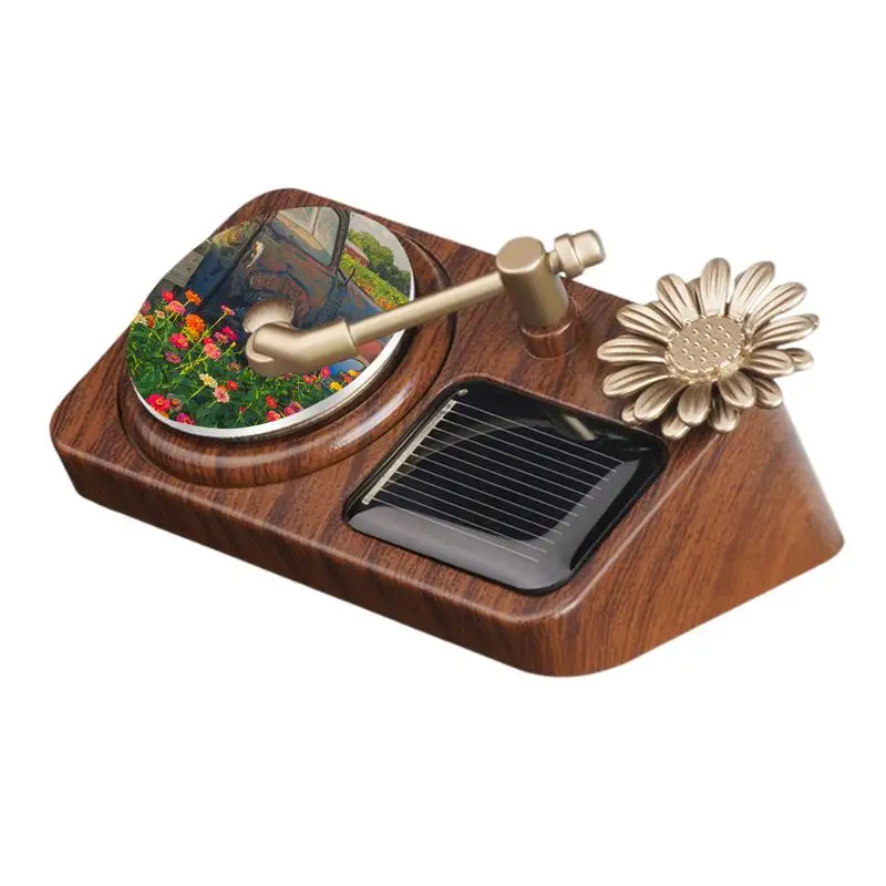 Rotating Solar Retro Record Player Car Air Fresheners - Image 3