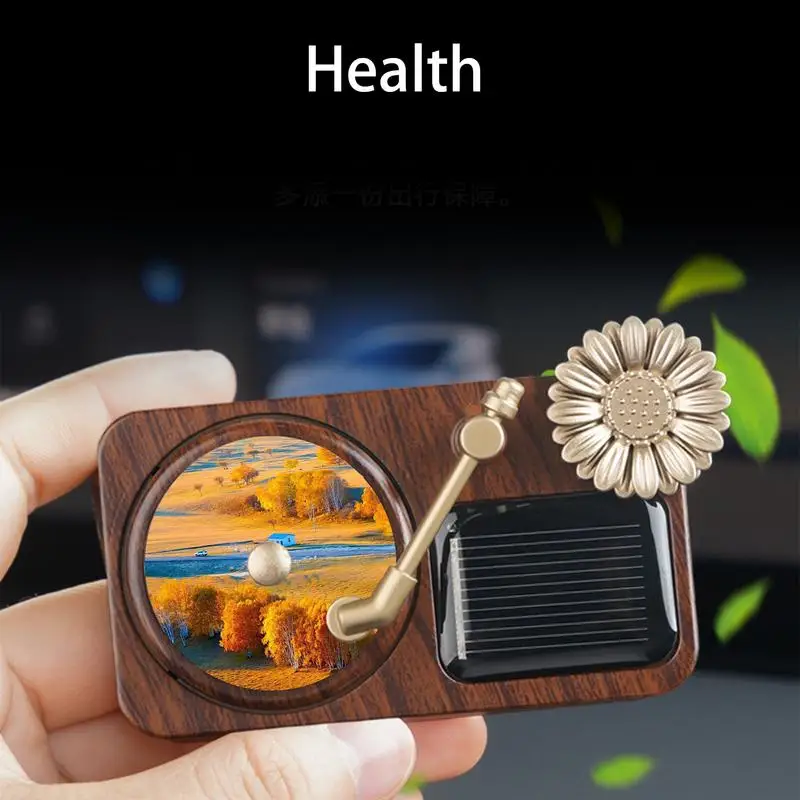 Rotating Solar Retro Record Player Car Air Fresheners - Image 6