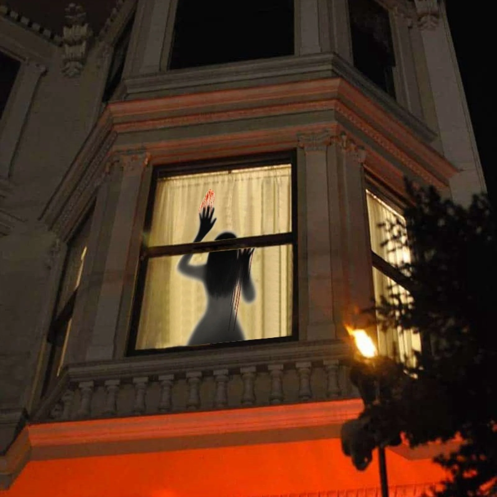 Scary Ghost Halloween Window Sticker - Image 5