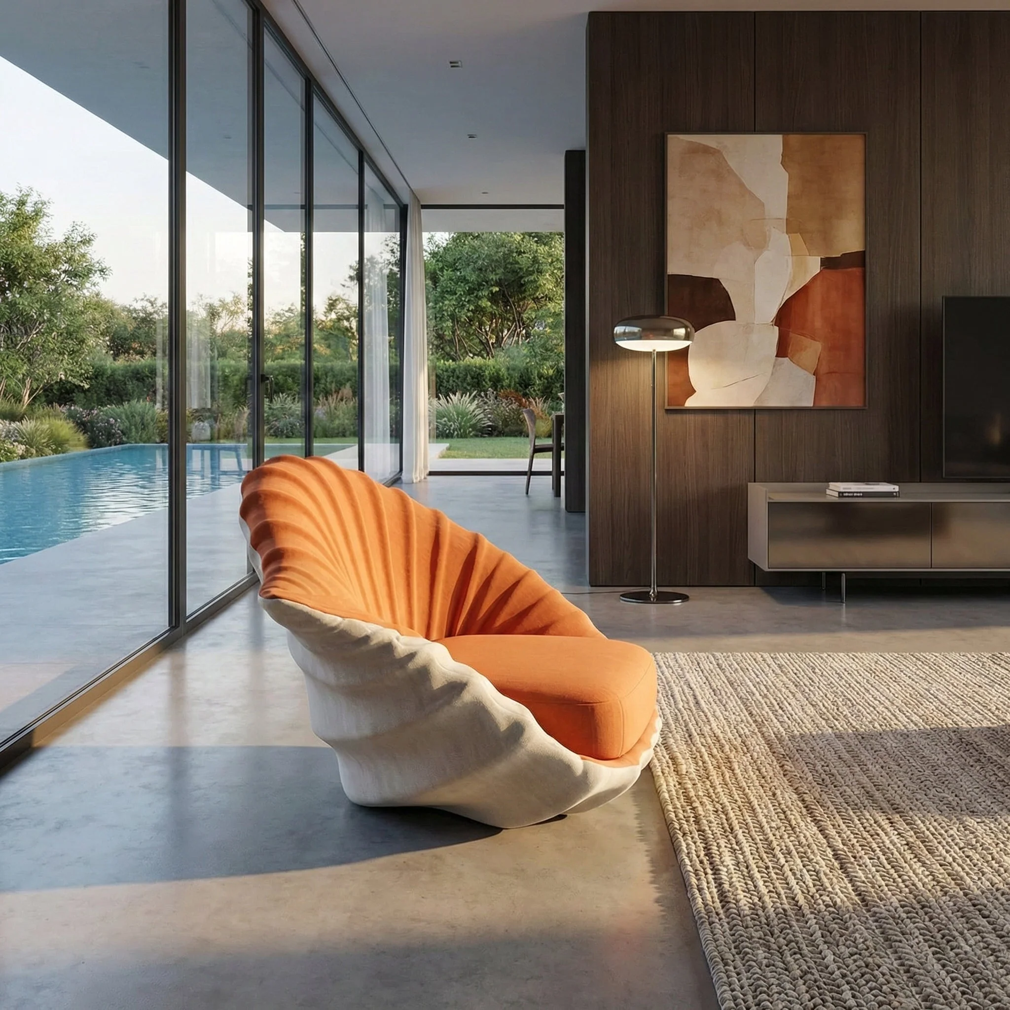 Seashell Accent Artistic Lounge Chair - Image 2