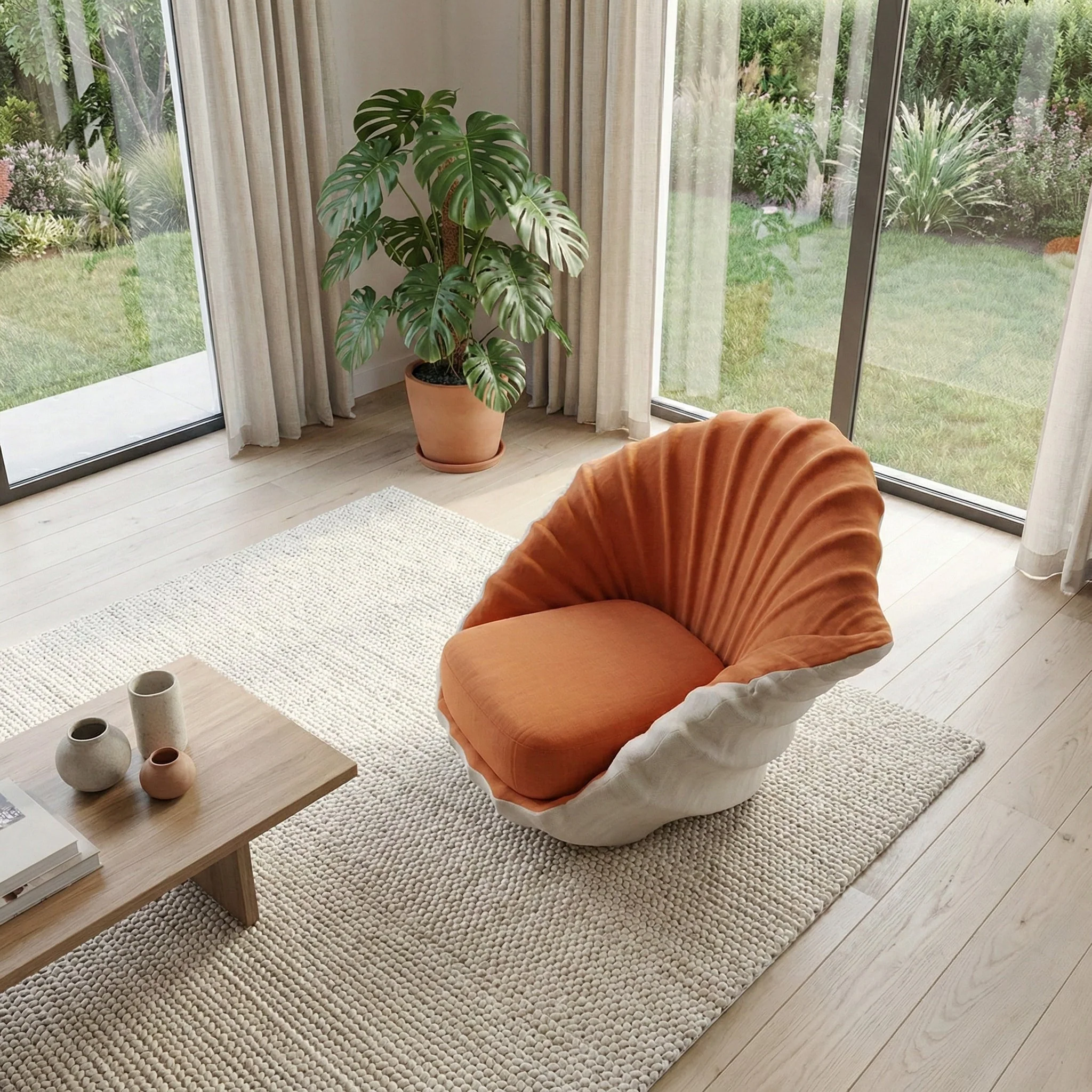 Seashell Accent Artistic Lounge Chair - Image 3