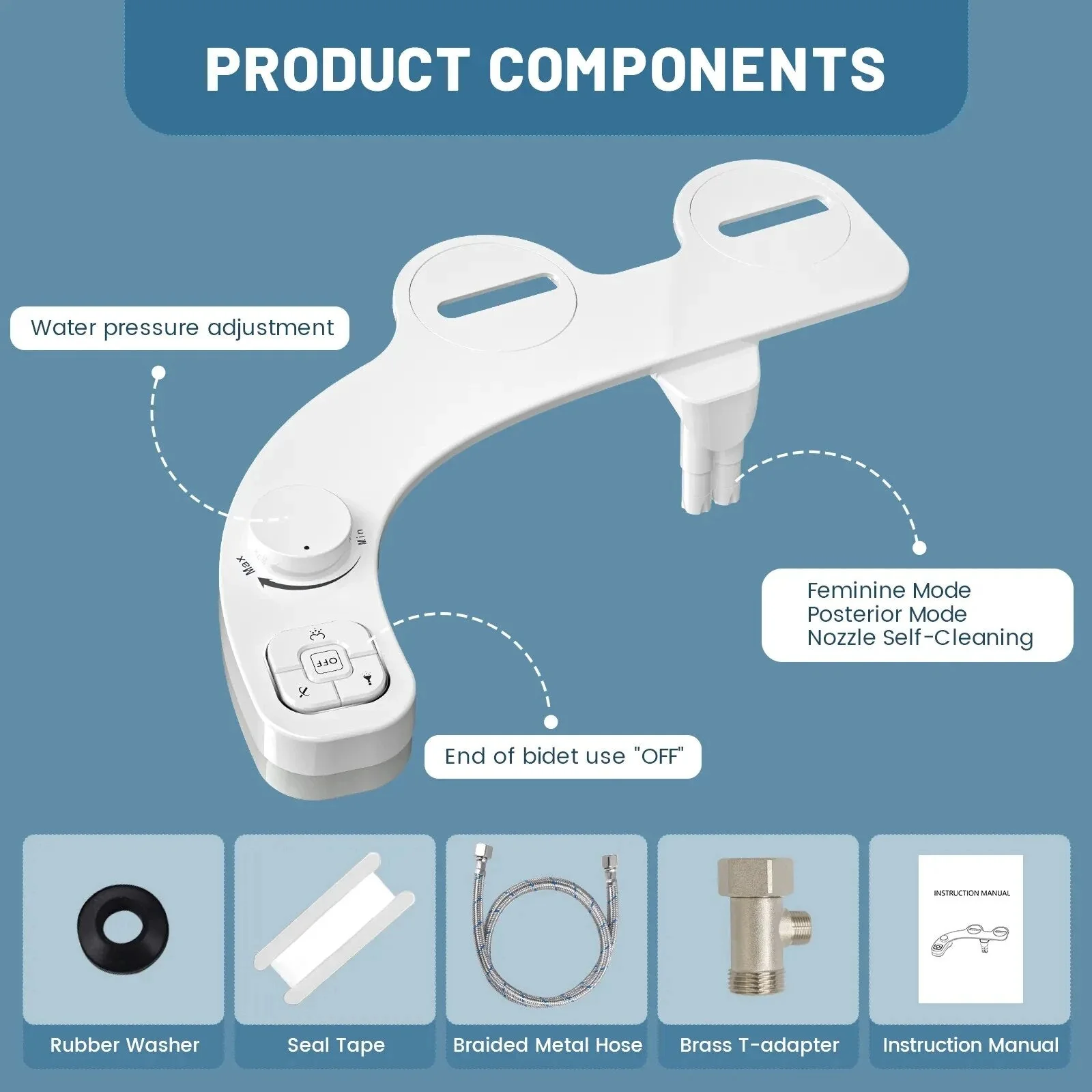 Self Cleaning Dual Nozzle Pure Hygiene Bidet - Image 5