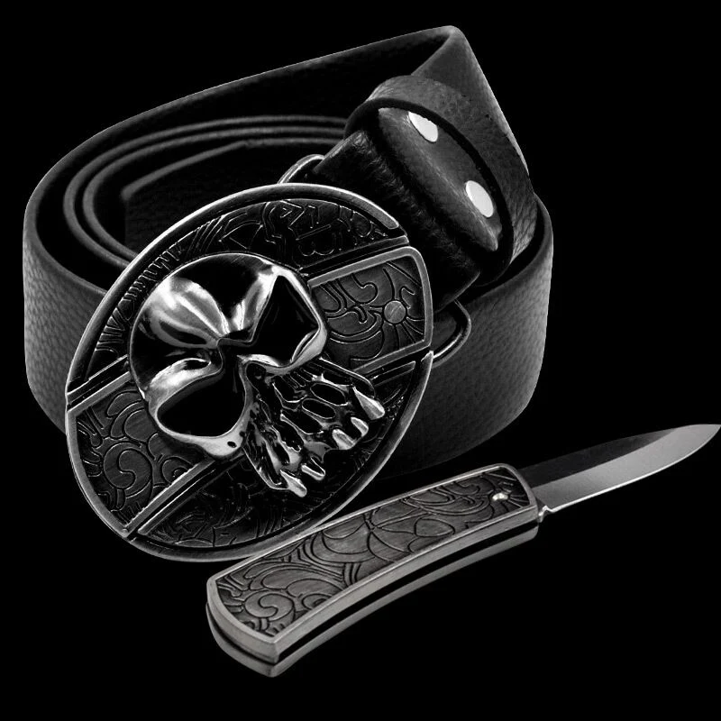 Self Defense Mini Knife Leather Belt - Image 3