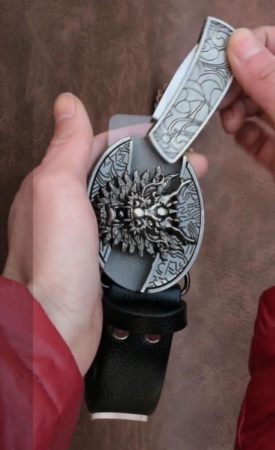 Self Defense Mini Knife Leather Belt - Image 7