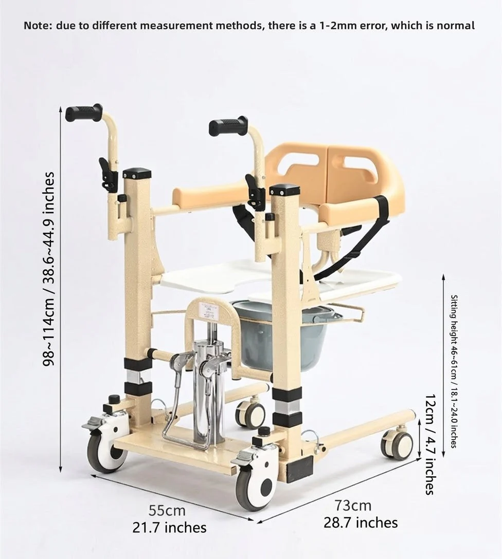 Senior Care Easy Patient Lift Transfer Wheelchair - Image 9