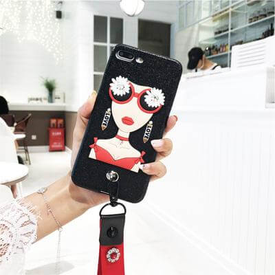 Sexy Sunglasses Iphone Cases with Flower Hand Strap - Image 2
