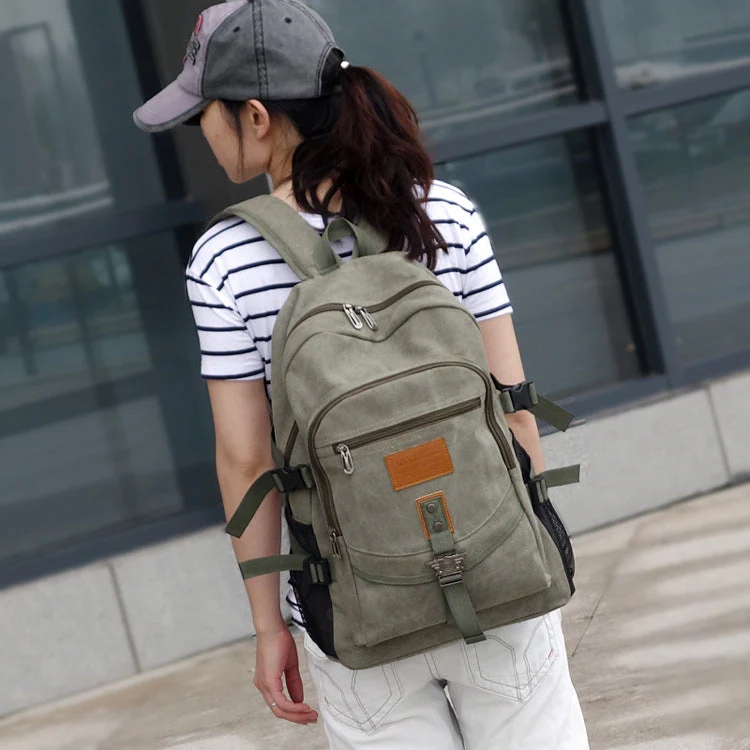 Shoulder Strap Zipper Solid Casual Backpack - Image 16