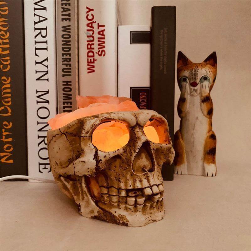 Skull Head Shaped Crystal Salt LED Night Light - Image 2
