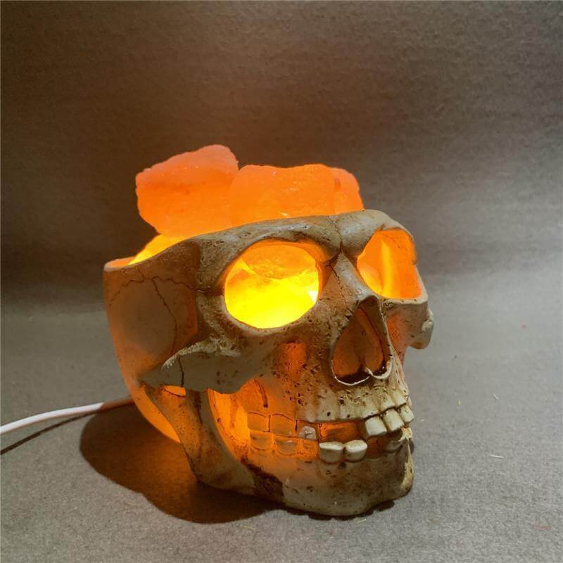 Skull Head Shaped Crystal Salt LED Night Light - Image 5