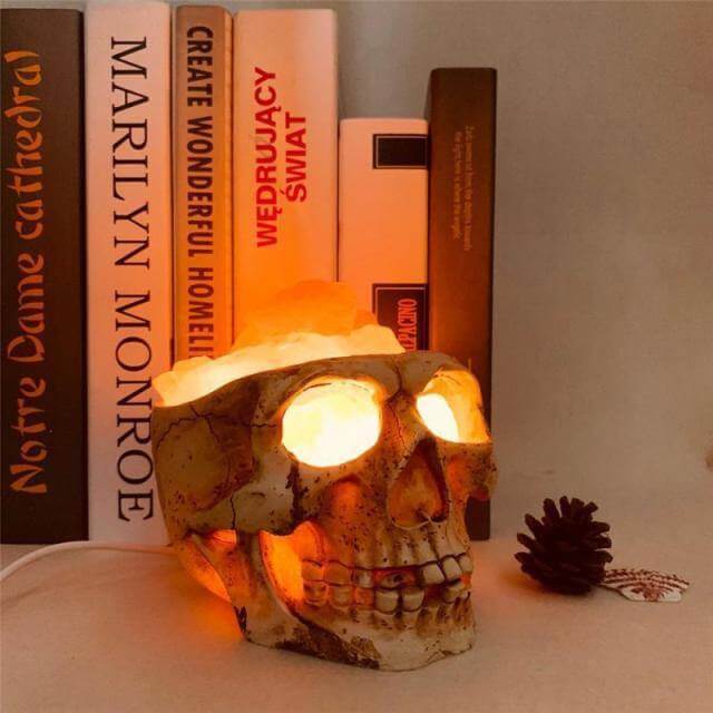 Skull Head Shaped Crystal Salt LED Night Light - Image 6