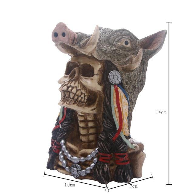 Skull Resin Skeleton Army Figurine Halloween Decoration - Image 34