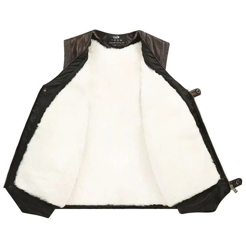 Sleeveless Casual Leather Adventurer Vest - Image 7