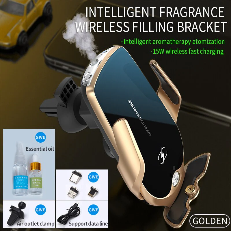 Smart Aromatherapy Wireless Charging Car Phone Holder - Image 13