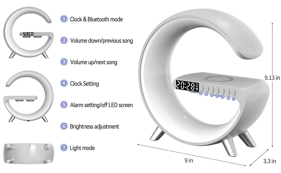 Smart Aurora Wireless Charger Bluetooth Speaker - Image 5