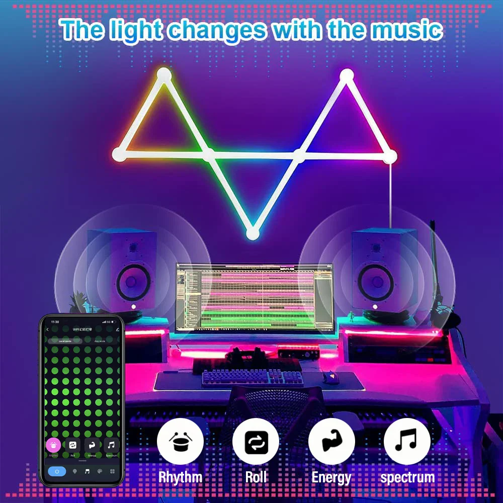 Smart Mosaic DIY Ambient Intelligent App Control Wall Lamp - Image 5