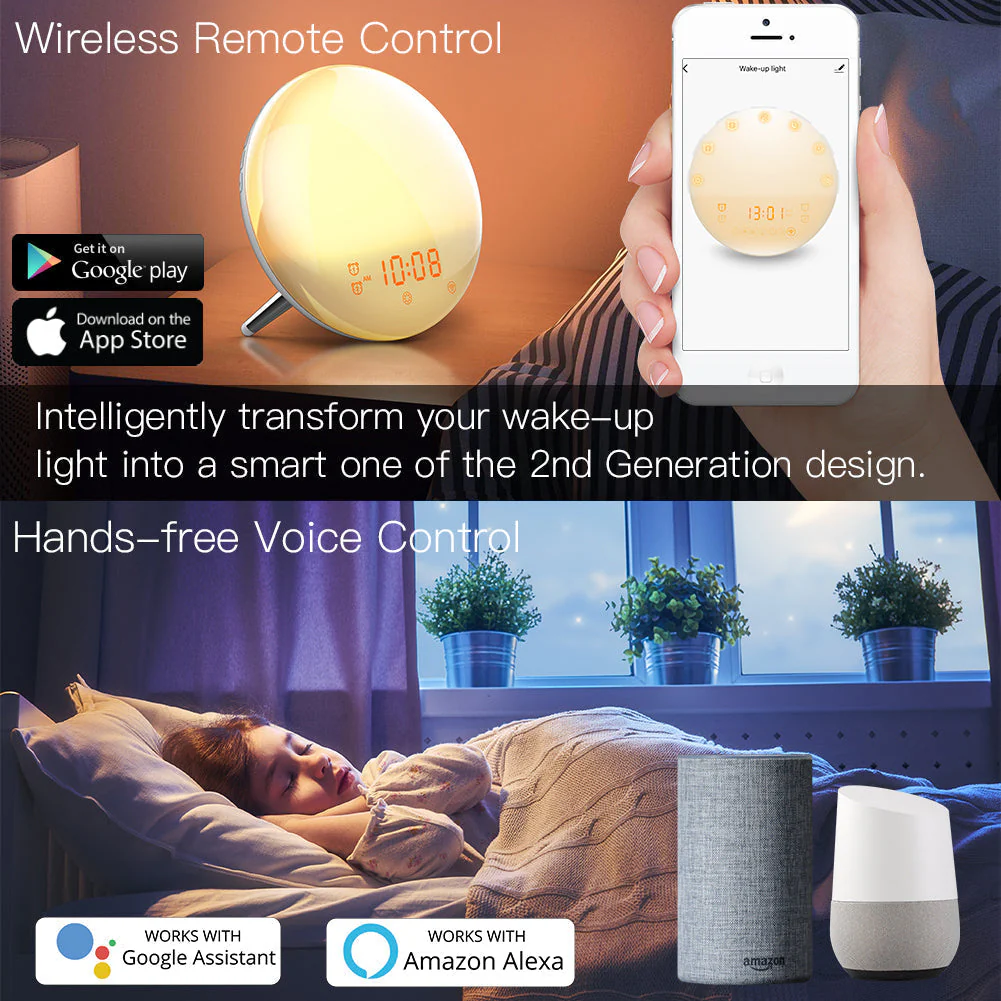 Smart Wireless Sunrise Alarm Clock Light - Image 2