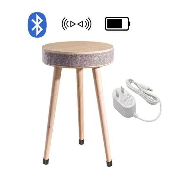 Smart Wooden Bluetooth Speaker Wireless Charging Coffee Side Table - Image 4