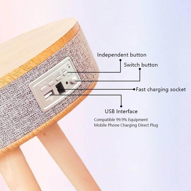 Smart Wooden Bluetooth Speaker Wireless Charging Coffee Side Table - Image 7