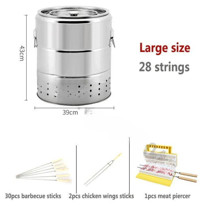 Smokeless BBQ Time Stainless Steel Camping Grill - Image 7