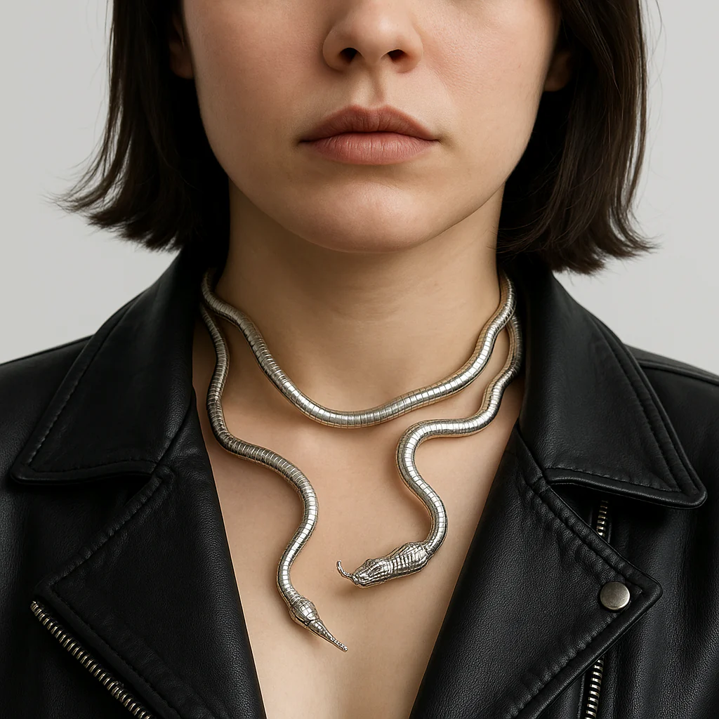 Snake Wrap Bold Dual Necklace - Image 4