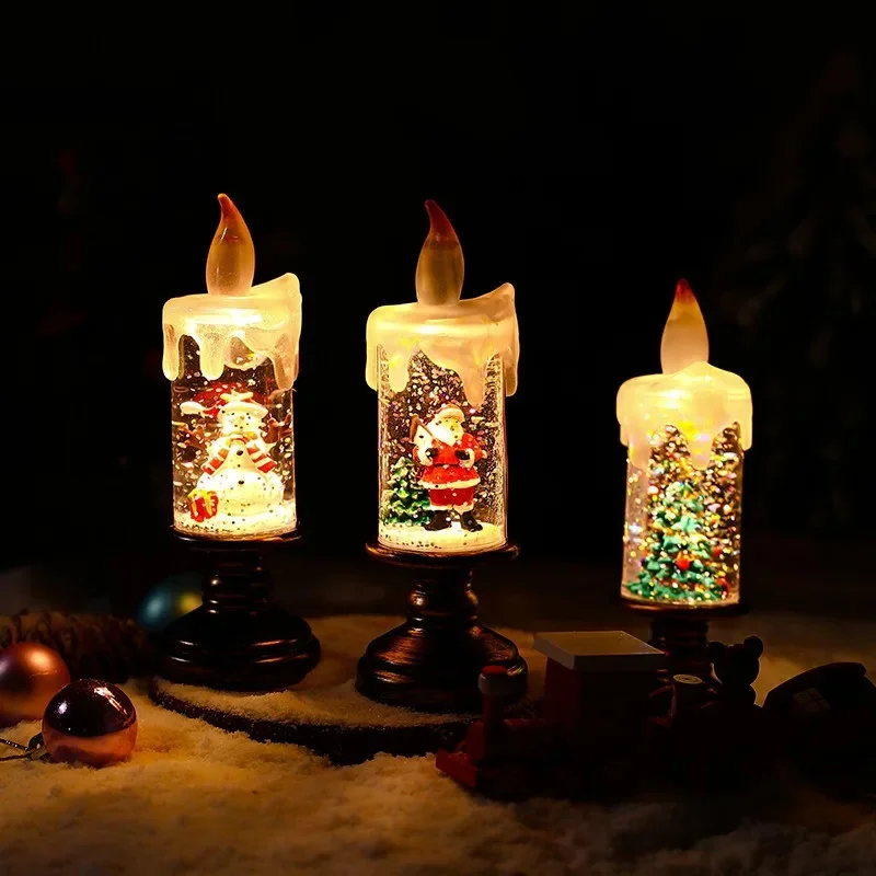 Snowfall Crystal Christmas Candle Light - Image 3