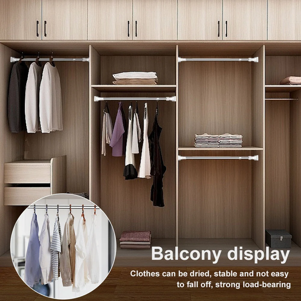 Space Saver Adjustable Telescopic Clothes Hanger Rod - Image 8