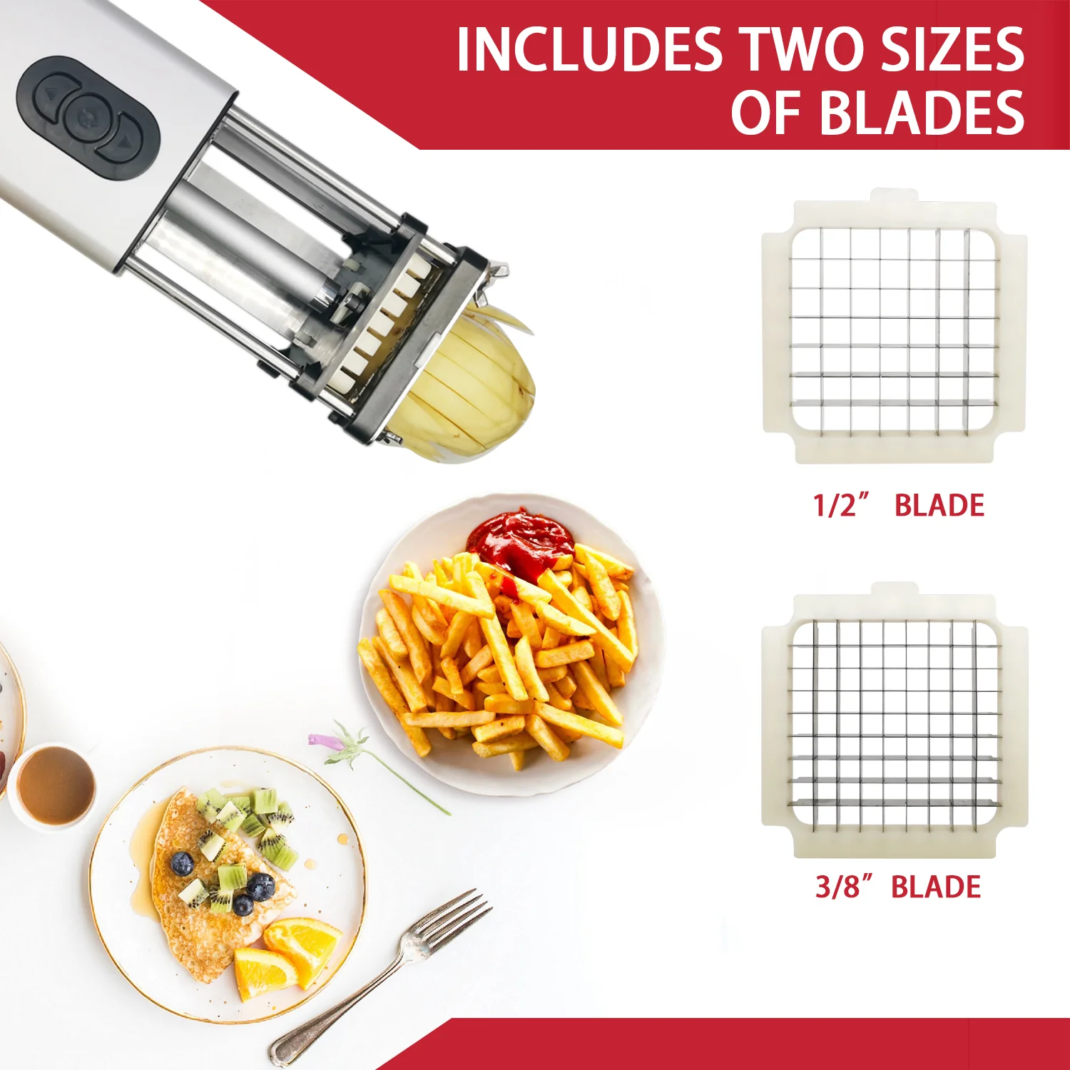 Stainless Steel Electric Automatic Vegetable Potato Cutting Machine - Image 3