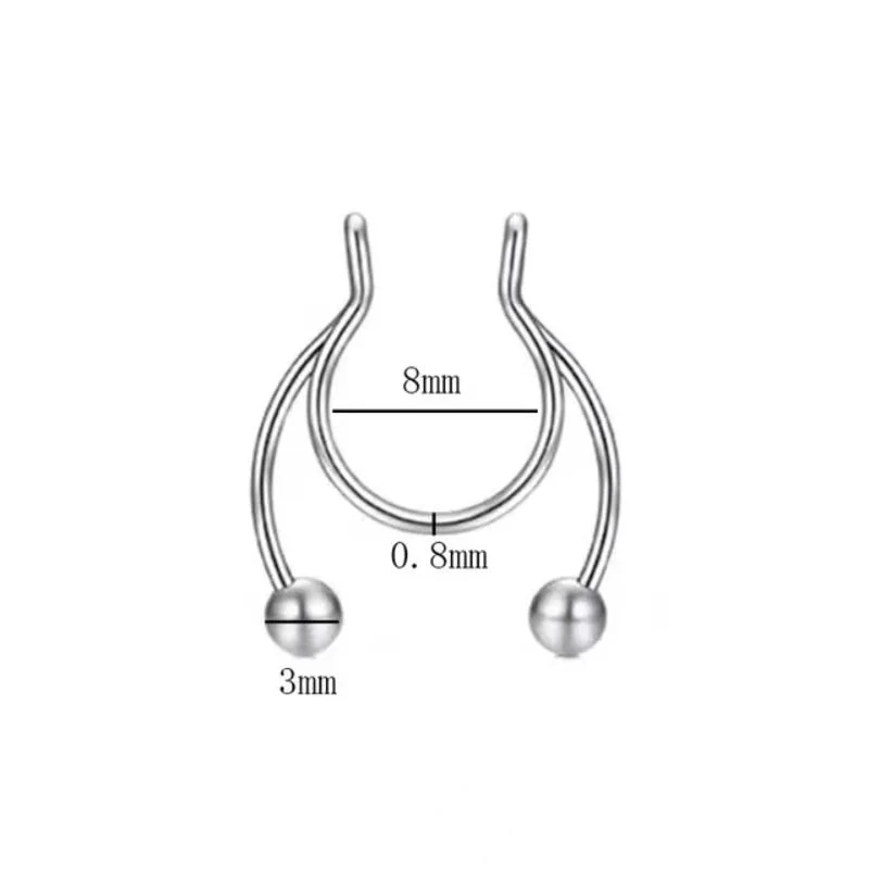 Stainless Steel Magnetic Fake Nose Piercing - Image 15