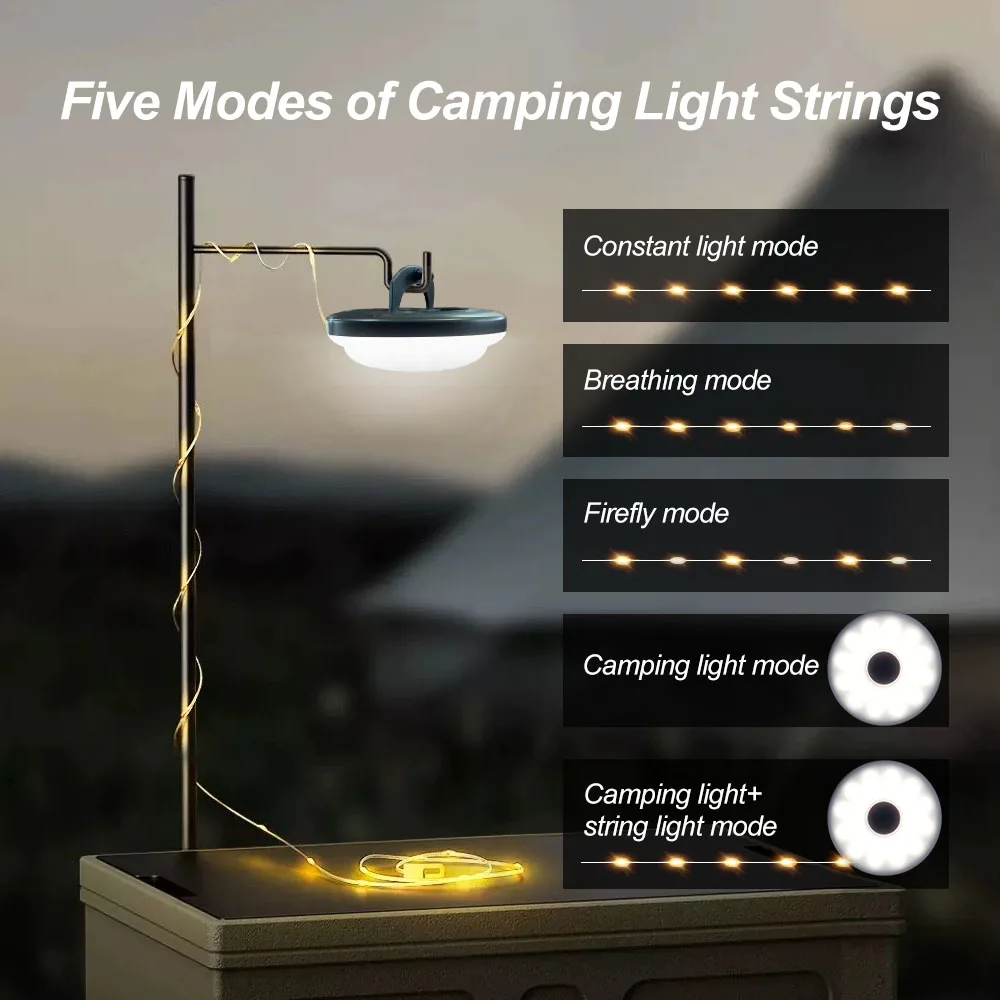 Star String USB Rechargeable Camp String Lights - Image 3
