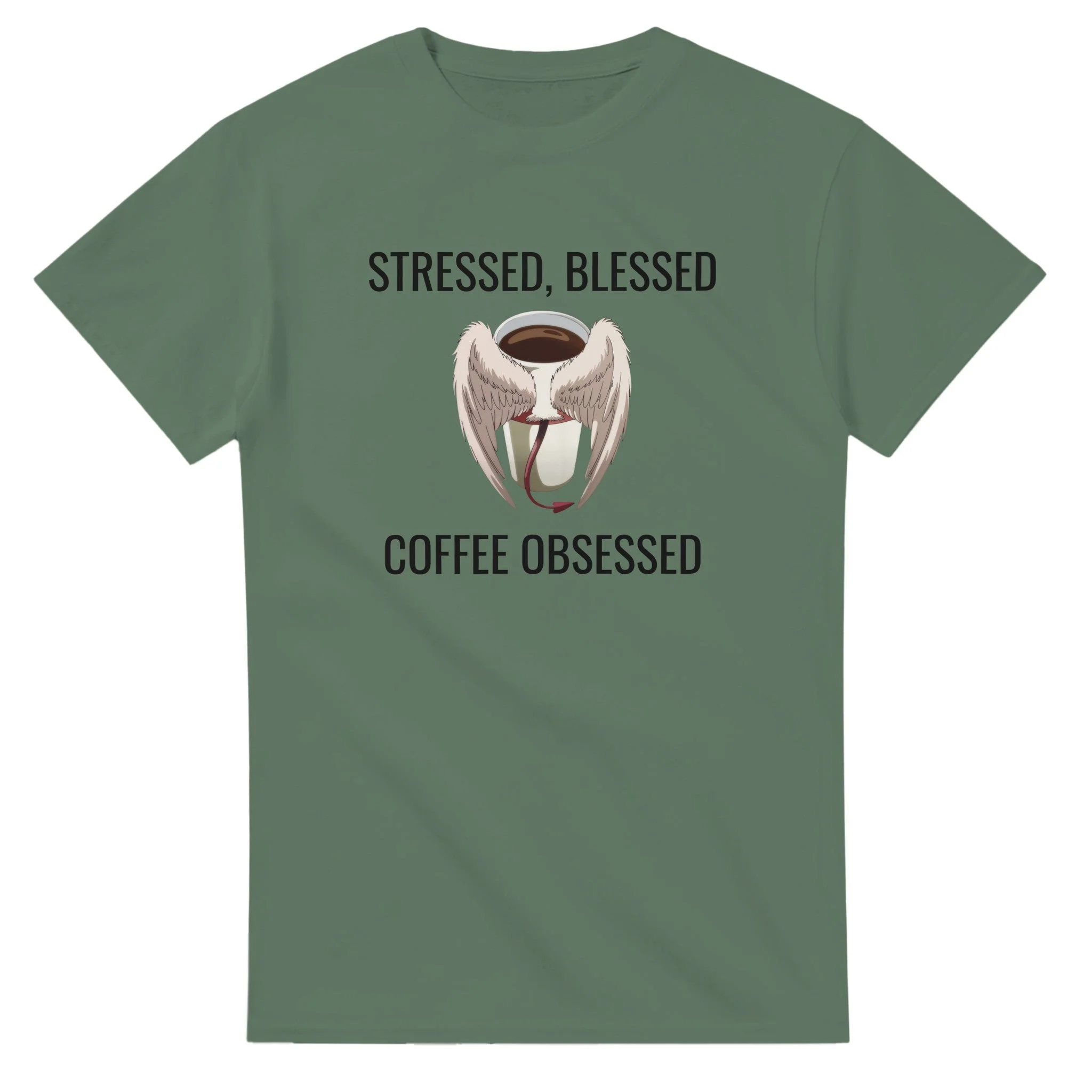 Stressed Blessed & Coffee Obsessed Cotton T-Shirt - Image 9