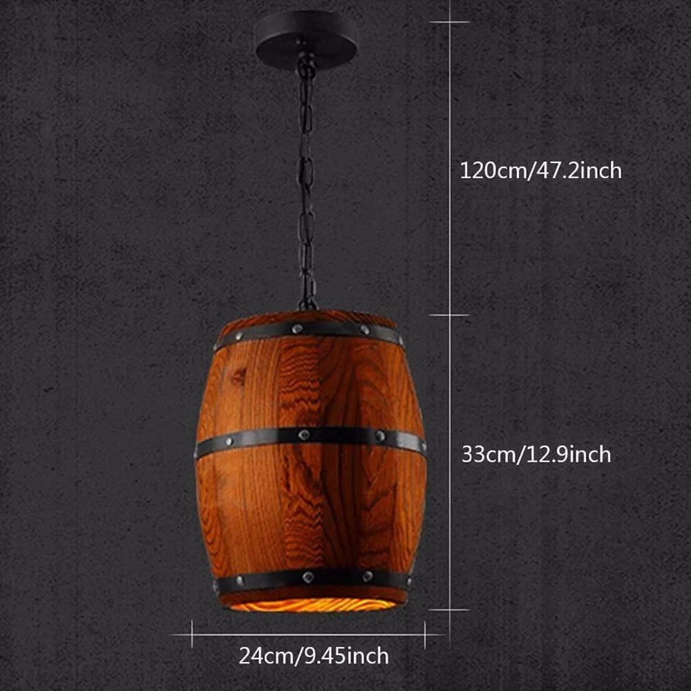 Stylish Designer's Wooden Barrel Art Pendant Lights Lamps - Image 4