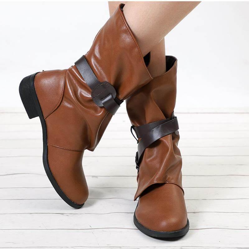 Stylish Luxury Low Heel Fall Boots - Image 6