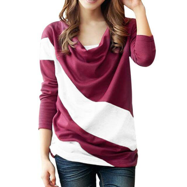 Stylish Polo Autumn Long Sleeve Blouse - Image 3