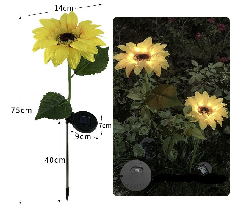 Sunflower Waterproof Solar Led Garden Lights - Image 6